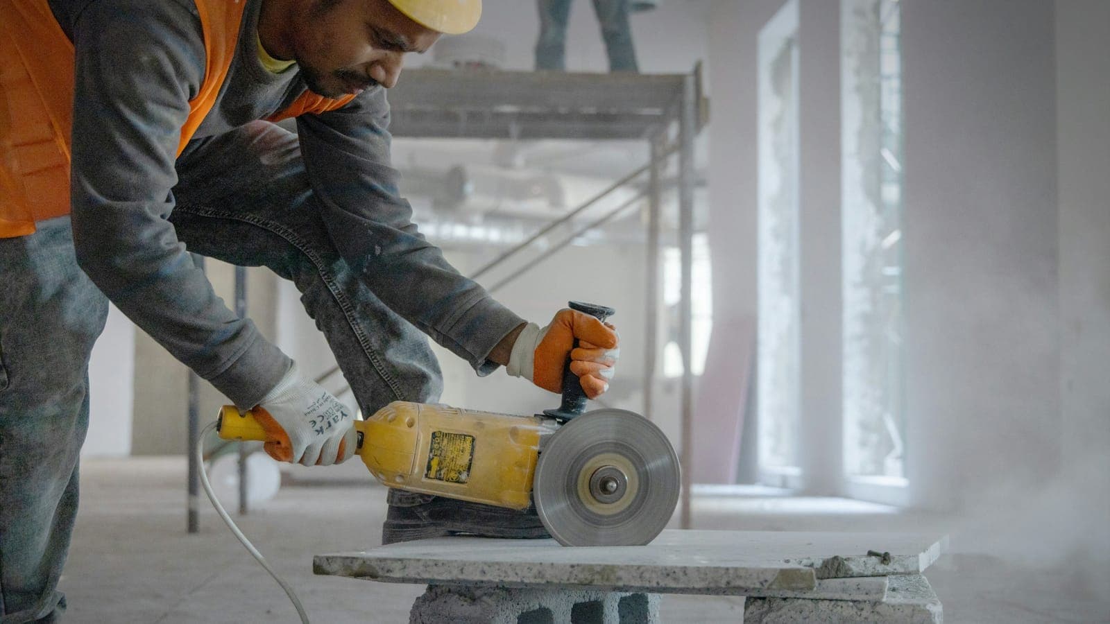 Tradesman at work on a jobsite