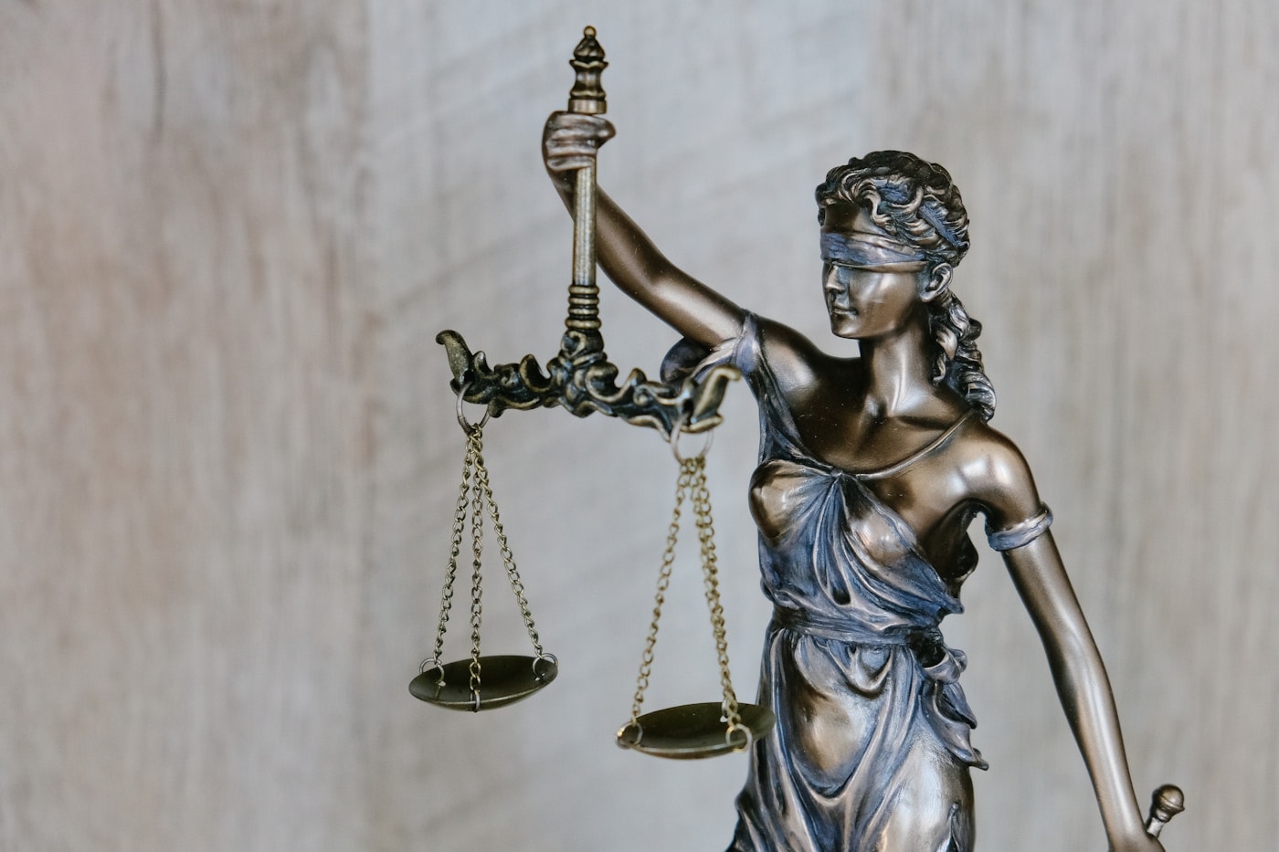 Lady Justice statue holding the scales
